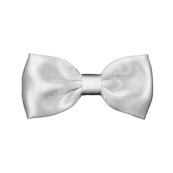 Silver Starlight bowtie<br> in Frosted White